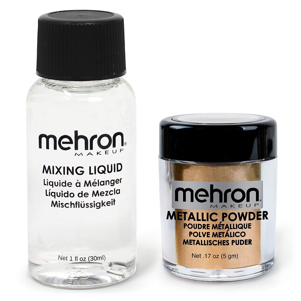 Mehron polvos metálicos y líquido de mezcla - Oro G