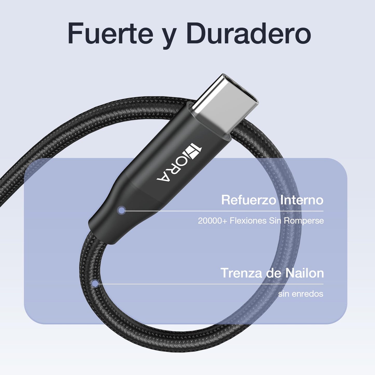 Cable USB C a USB C 60W Nylon Tejido Carga Rápida 2M para iP16/15 Galaxy S25/A05 Xiaomi Pocoswitch