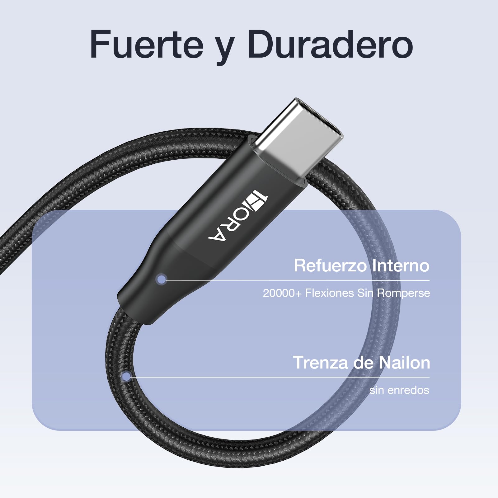 Cable USB C a USB C 60W Nylon Tejido Carga Rápida 2M para iP16/15 Galaxy S25/A05 Xiaomi Pocoswitch