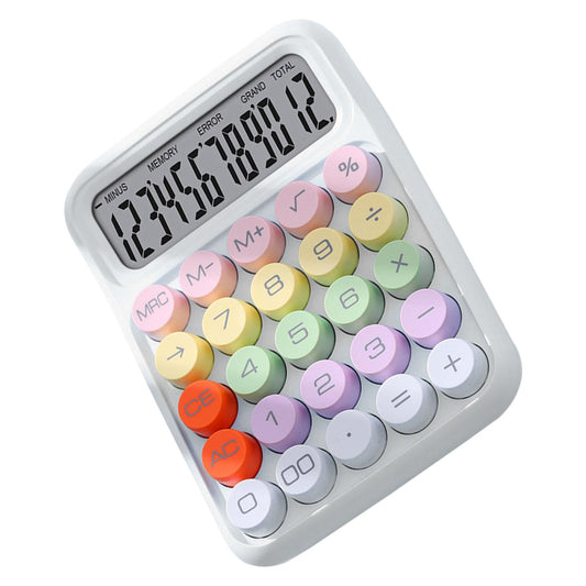 Calculadora Electrónica de Colores, Calculadora a Prueba de Salpicaduras, Conveniente para Uso Escolar y Doméstico (Blancos de Luna)