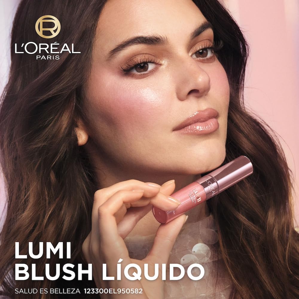 L'Oréal Paris Lumi Blush, rubor líquido para mejillas acabado glowy luminoso, tono Pink Glow,11ml