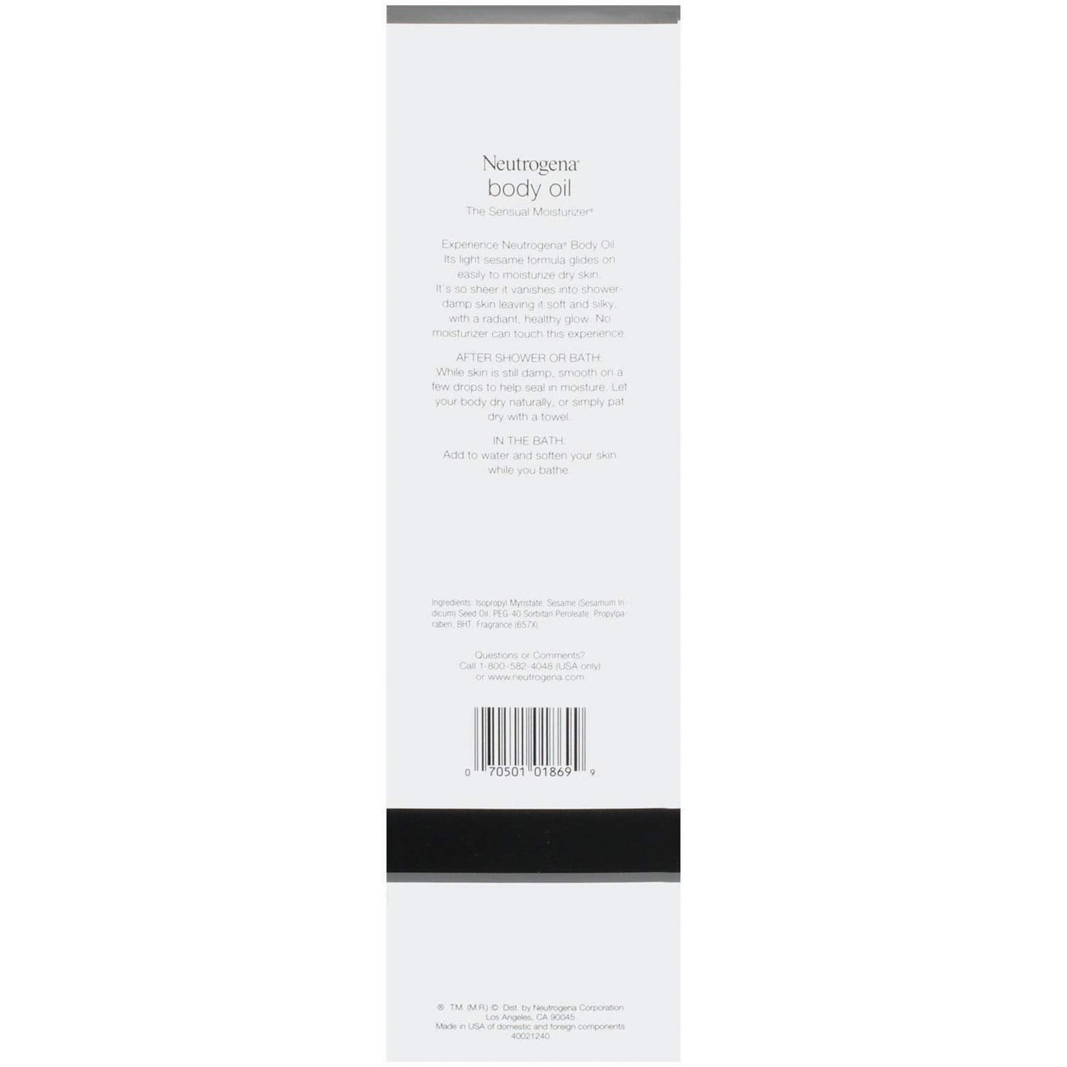 Aceite Corporal Neutrogena Sésamo Ligero 32 Oz