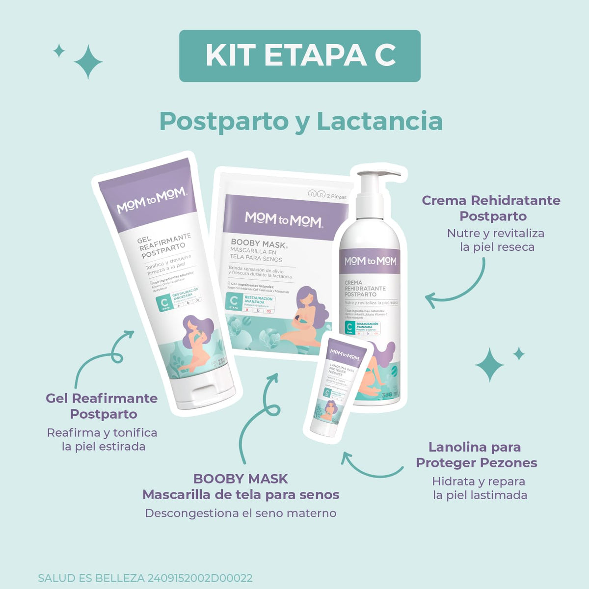 MOM to MOM Kit Cuidados para la Etapa del Postparto y Lactancia