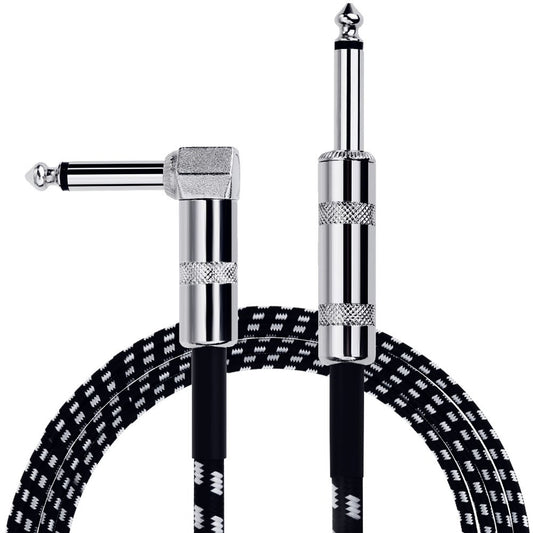 Anpro Cable Guitarra Electrica, Cable para Instrumentos 6.3mm 3M, Lead Balanceado Audio Estéreo 1/4 Pulgadas Macho 6.3 Jack, Cable para Bajo Electrico, Teclado, Mezclador de Forma L