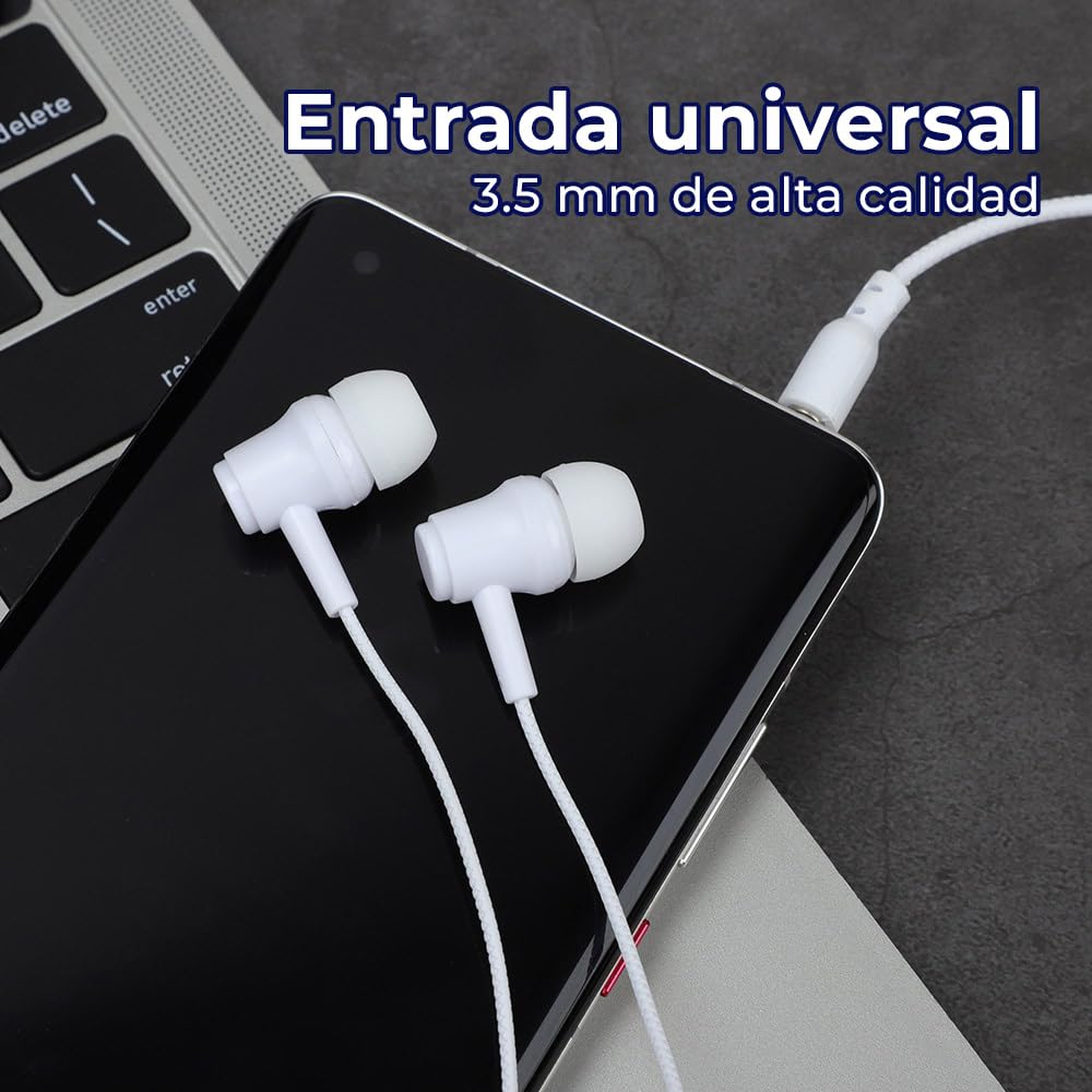 CONTROL EXPERT Audífonos Alámbricos Manos Libres 3.5mm Micrófono (Negro)