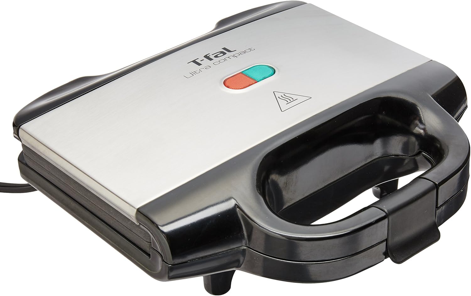 Sandwichera T-fal Ultra Compact Acero Inoxidable Antiadherente con Luz LED