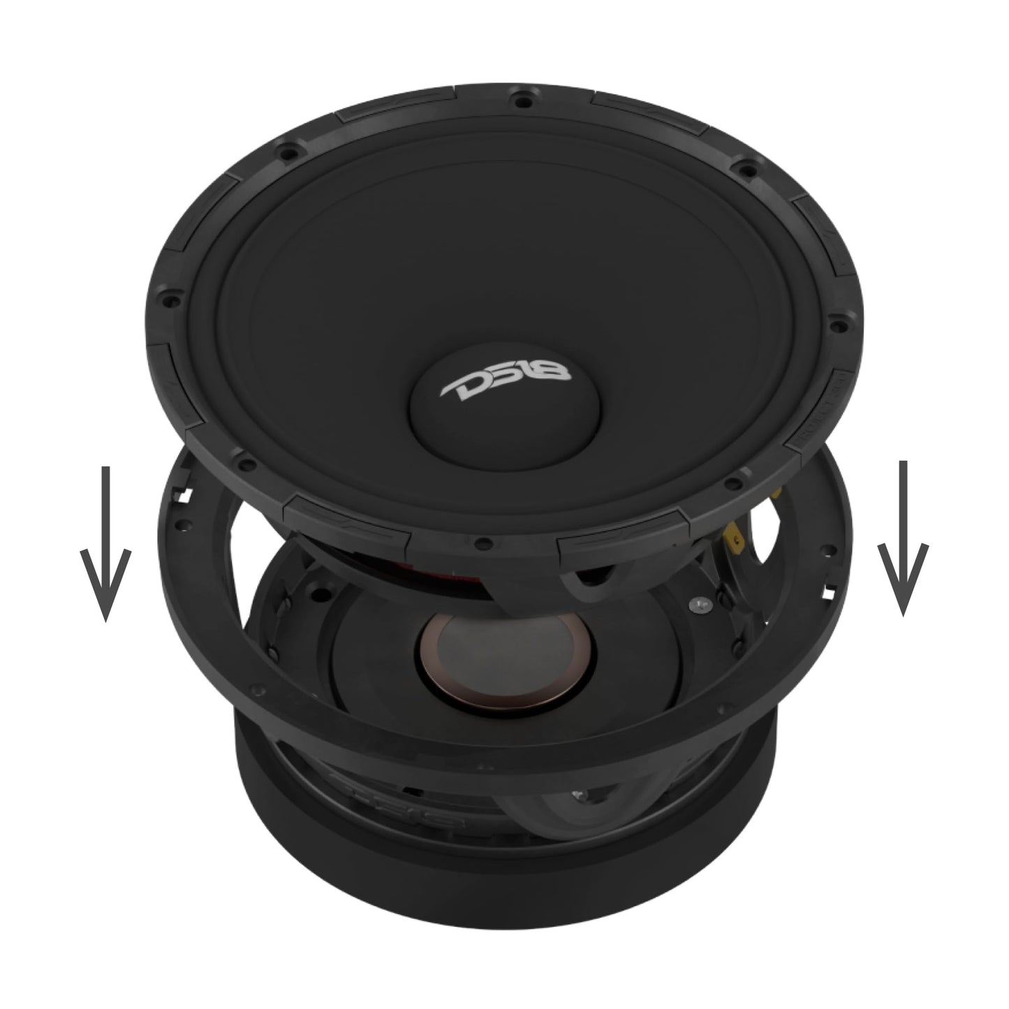 DS18 PROJECT360 Altavoz de sensibilidad alta de altura media de 6.5" - 300W RMS 4 Ohm - Diseño de recone rotativo para reparación rápida