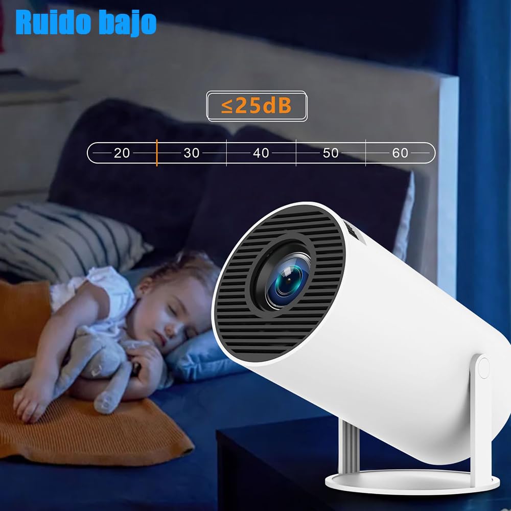 Proyector Portátil Inteligente 4K Auto Keystone Pantalla 130 Pulgadas WiFi 5G Bluetooth 5.0 Giro 180 Grados para iOS/Android PC Laptop PS5 TV NS PPT