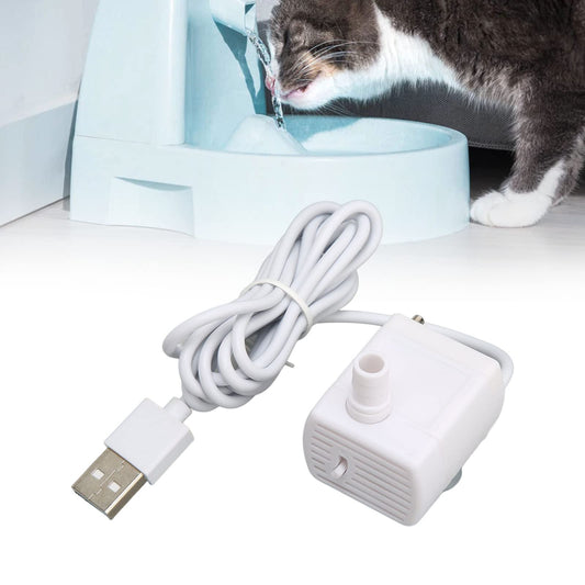 Bomba de Fuente Silenciosa para Mascotas, Silenciosa, Previene la Quema en Seco, Motor sin Escobillas de CC Alimentado por USB, Mini Bomba de Agua Ultra Silenciosa para Gatos para Fuente