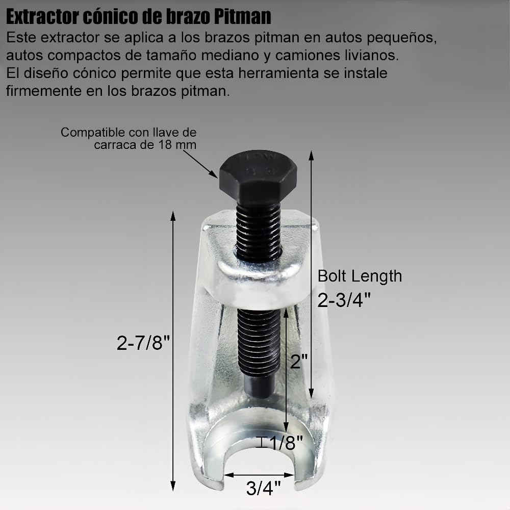 FIXITFAST Extractor de Rótulas,Kit Extractor de Rótulas 6 en 1 Aleación Endurecida,Kit de Mantenimiento Frontal Integrado,Herramientas Extractor de Rotulas Automotriz para Separación Eficiente