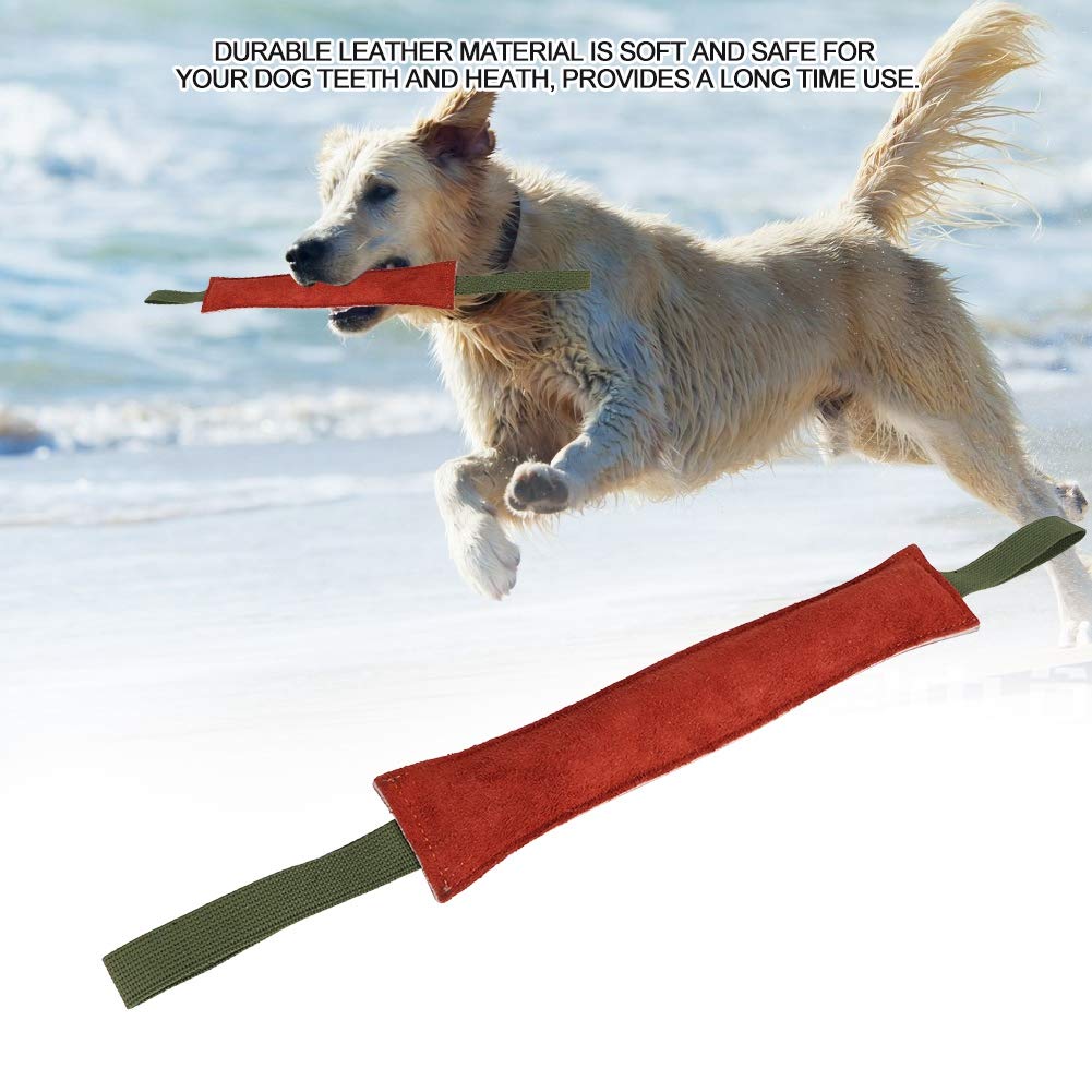 Juguete de Entrenamiento de Perro de Cuero con 2 Manijas Fuertes para Juegos Interactivos y Mordedura