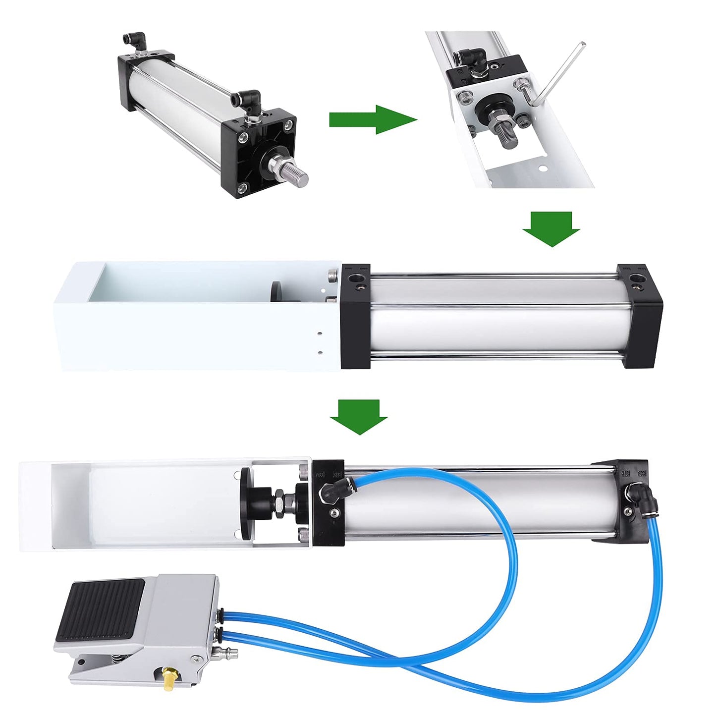 Válvula de Pie TAISHER Aluminio Ecológica Cilindro Neumático Resistente para Reciclaje