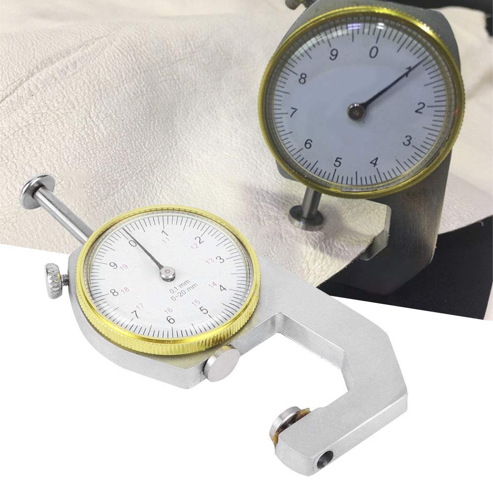 Medidor de Espesor Portátil Indicador de Esfera Redonda para Joyería Plata 0-20mm