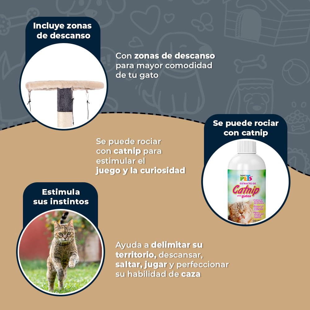 Fancy Pets Mueble/Rascador para Gato Tripoli de 143 Centímetros de Altura