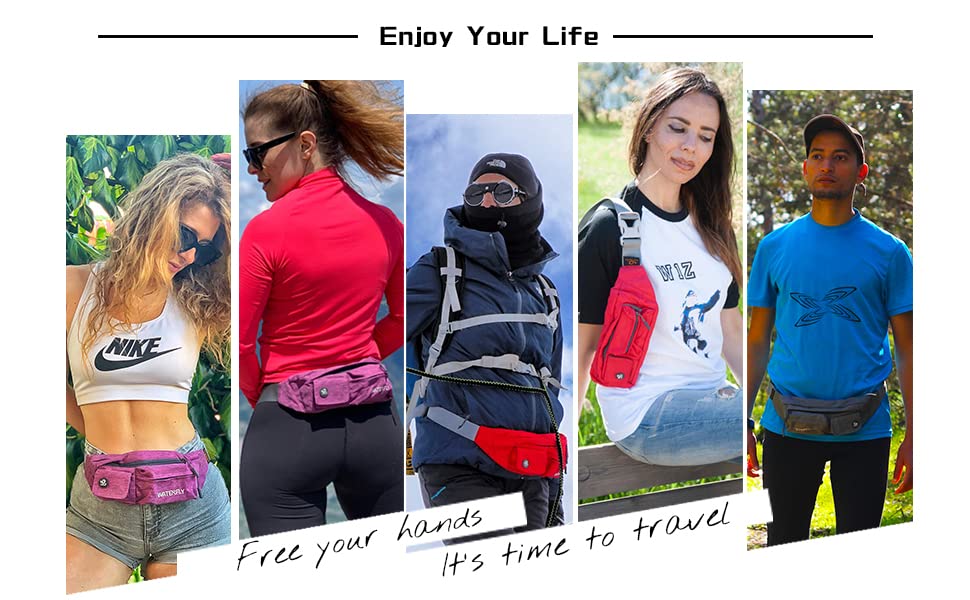 Riñonera WATERFLY Negra delgada Resistente al Agua para Hombre y Mujer