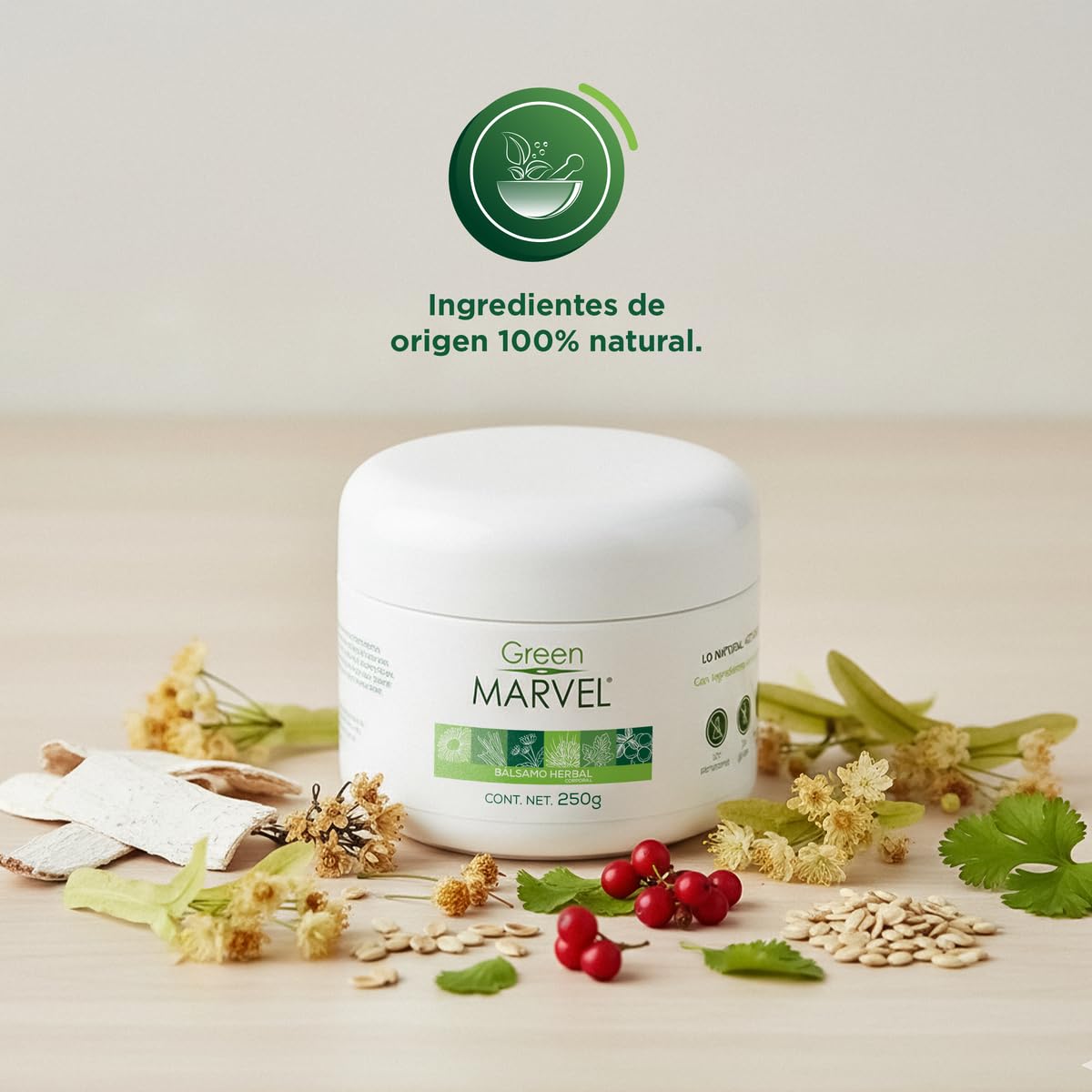 Green Marvel Bálsamo Herbal Corporal Natural 250g 4 Pack