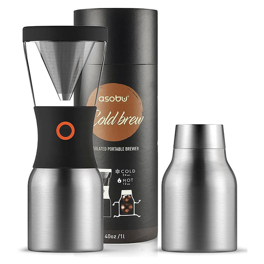Cafetera Portátil Asobu Plateado con Aislante al Vacío 18/8