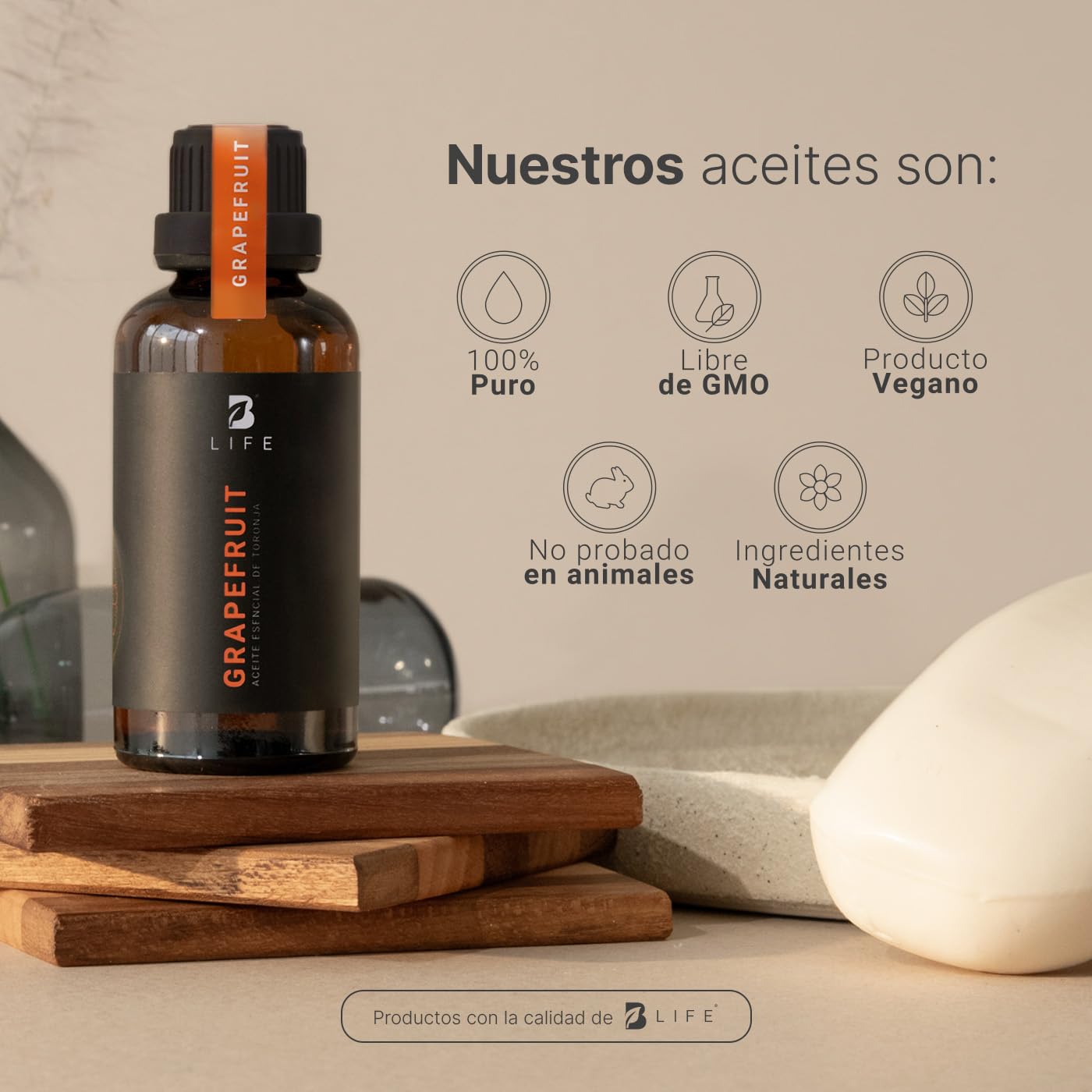 Aceite Esencial B Life Toronja Ingredientes Puros y Naturales de 50 ml