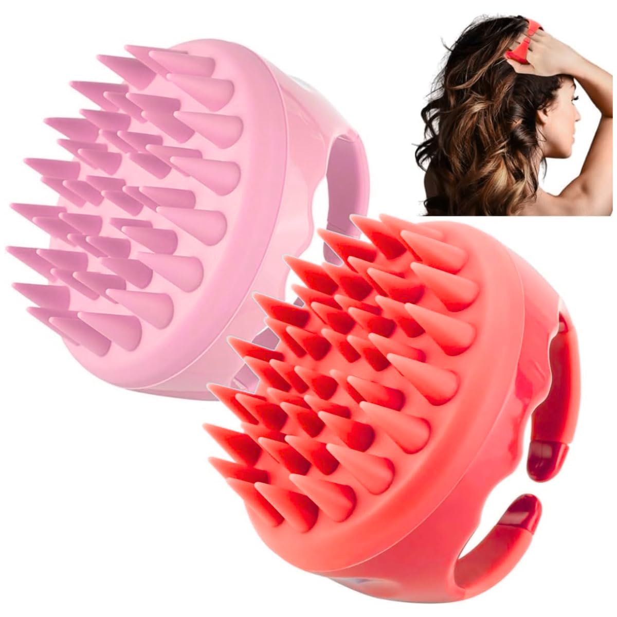 Masajeador de Cuero Cabelludo VERALY.MX Negro con Cerdas de Silicona para Crecimiento del Cabello y Eliminación de Caspa en Seco y Húmedo