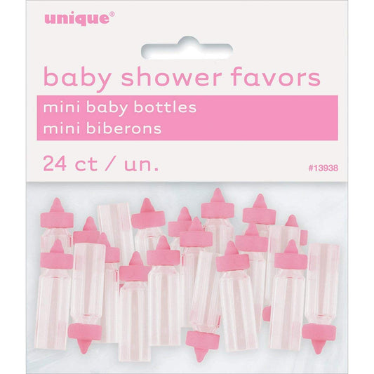 Botella de Plástico Mini Rosa Ideal para Baby Shower o Bautizo para Bebé