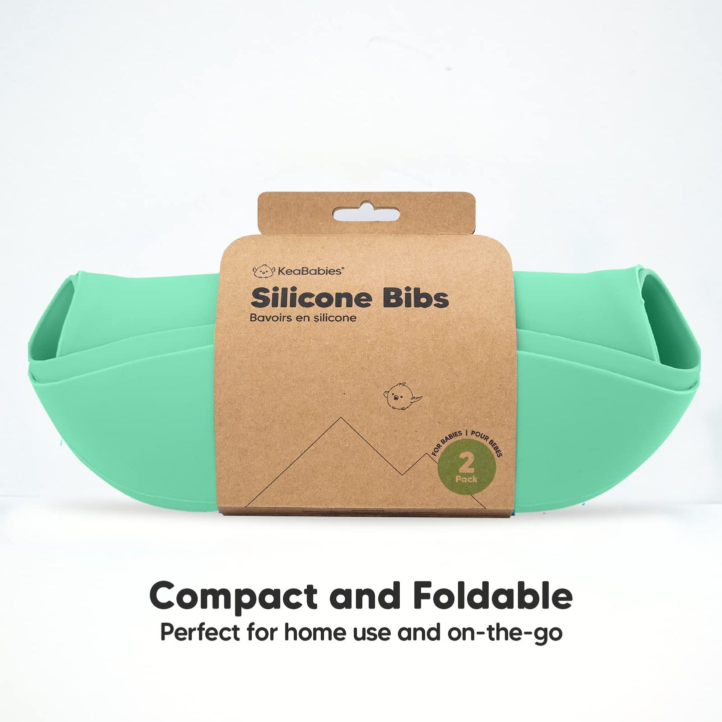 Silicone Baby Bibs - Waterproof, Easy Wipe Silicone Bib for Babies, Toddlers - Baby Feeding Bibs with Large Food Catcher Pocket - Travel Bibs Set for Boys, Girls - Food Grade BPA Free (Pretzel)