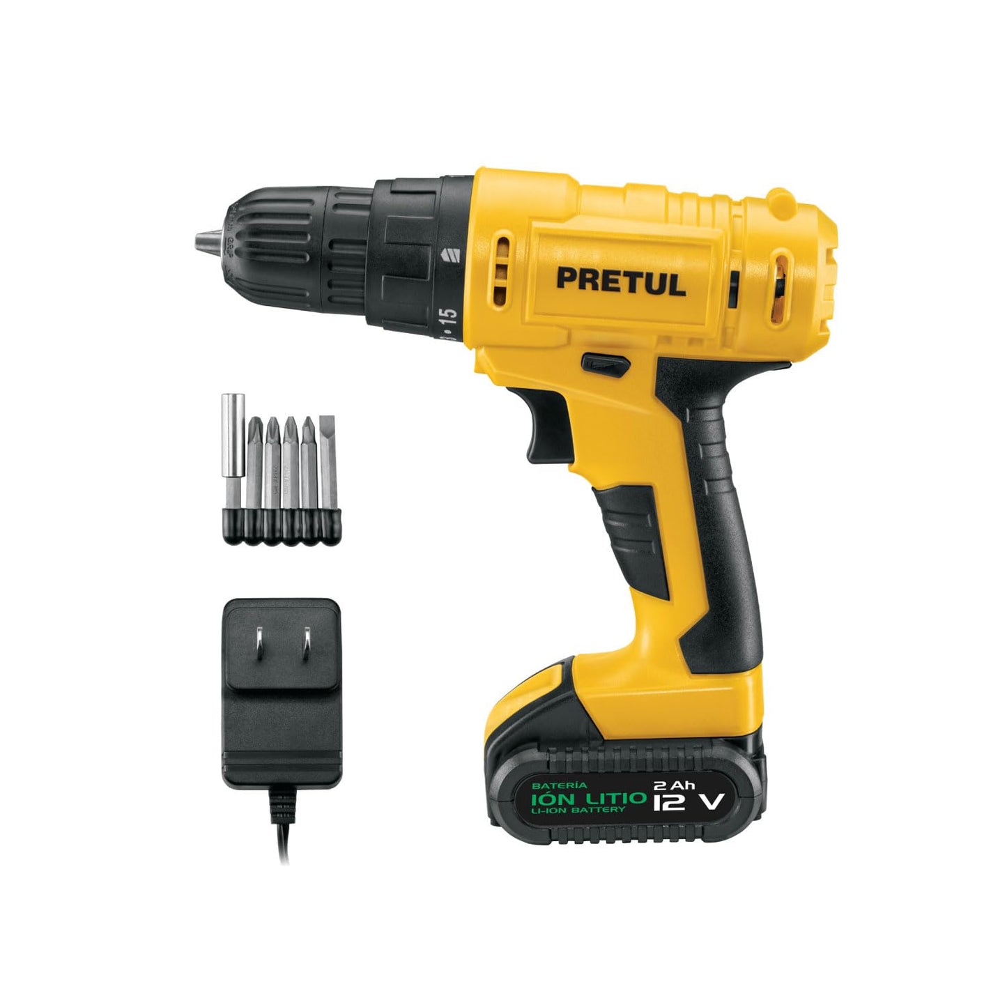 Pretul TALI-12P, Taladro de 12 V inalámbrico 3/8" con 1 batería de ion litio 2 Ah
