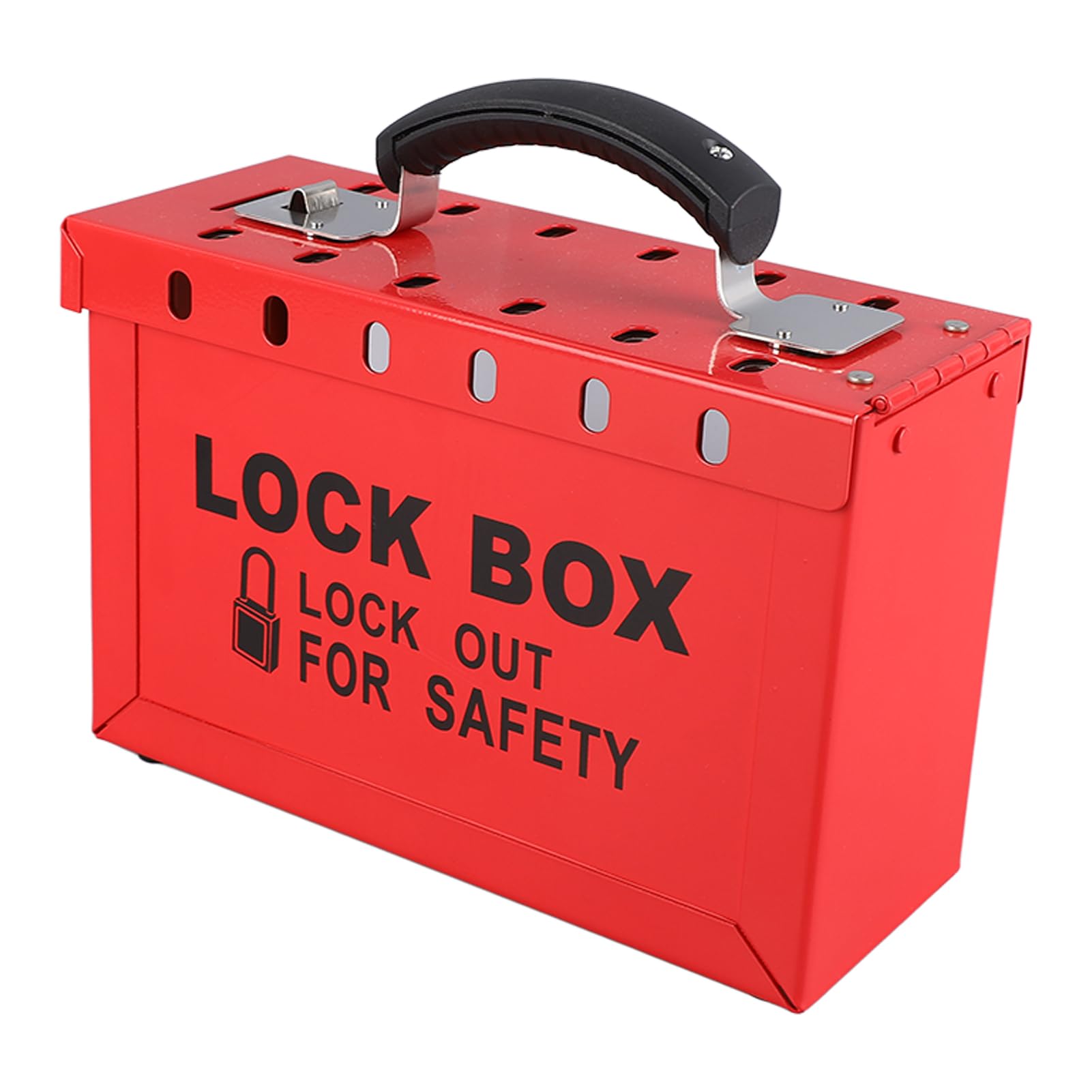 DAUZ Caja de Seguridad de Hierro Rojo con Ventana Transparente y Gestión de Grupos