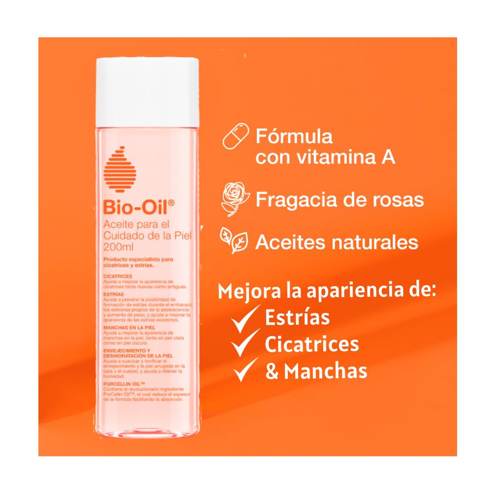 Bio-Oil, Aceite Corporal, Disminuye Cicatrices y Estrías, Skincare Oíl, 125 ml
