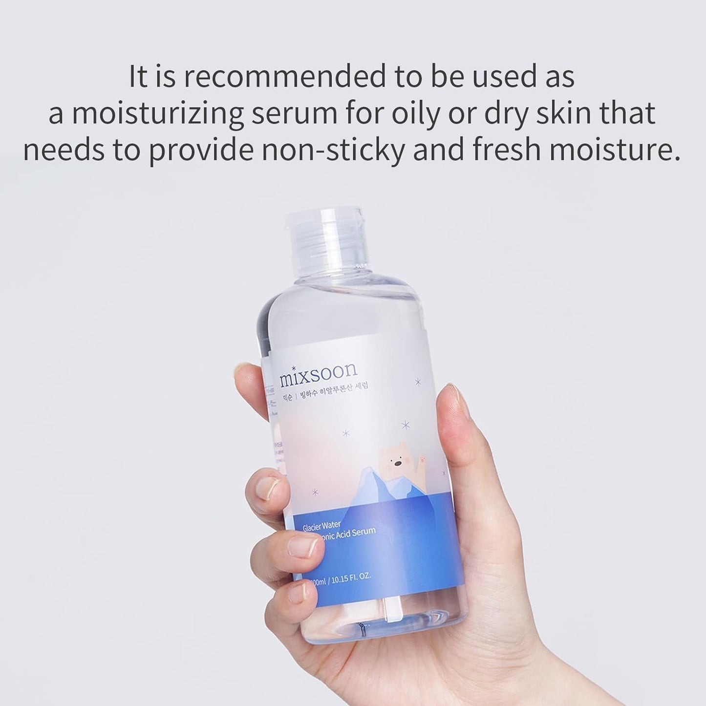 mixsoon Glacier Water Hyaluronic Acid Serum for Face Hydrating,Non greasy Hydrating korean Skin care,Mega-sized 10.14 fl.oz 300ml