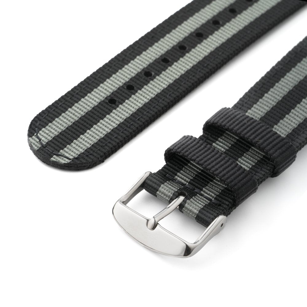 Correa de Reloj Archer Negro y Gris de Nailon Premium de Liberación Rápida 22mm