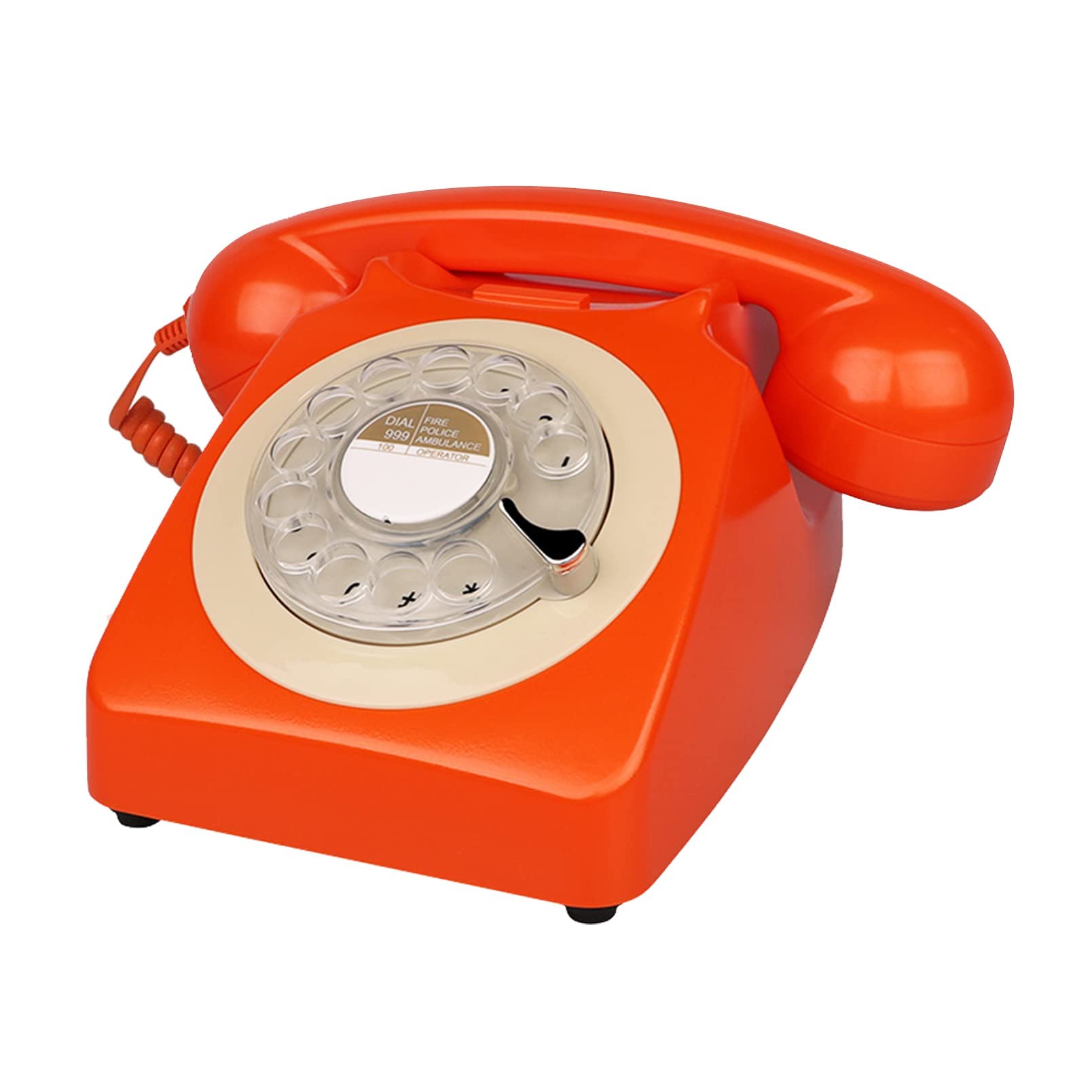 Benotek - Teléfono rotativo con esfera retro antigua, teléfono fijo con campana de metal clásica, teléfono con cable con remarcar para decoración del hogar, oficina, escuela, hotel