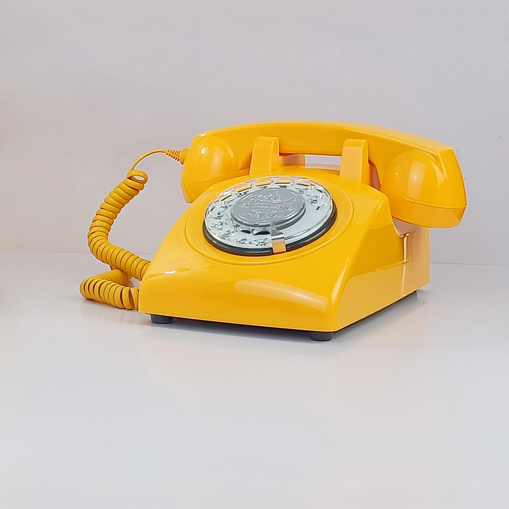 Teléfono retro con cable, teléfono fijo TelPal con teclado de esfera giratoria antiguo, teléfonos clásicos de los años 80, para regalo