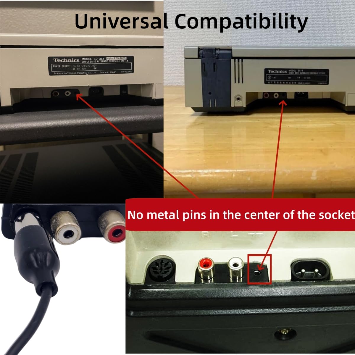 Funayama - Cable de conexión a tierra para Technics SL-BD21 SL-BD3 SL-QL5 SL-6 - Detiene el zumbido - 5 pies