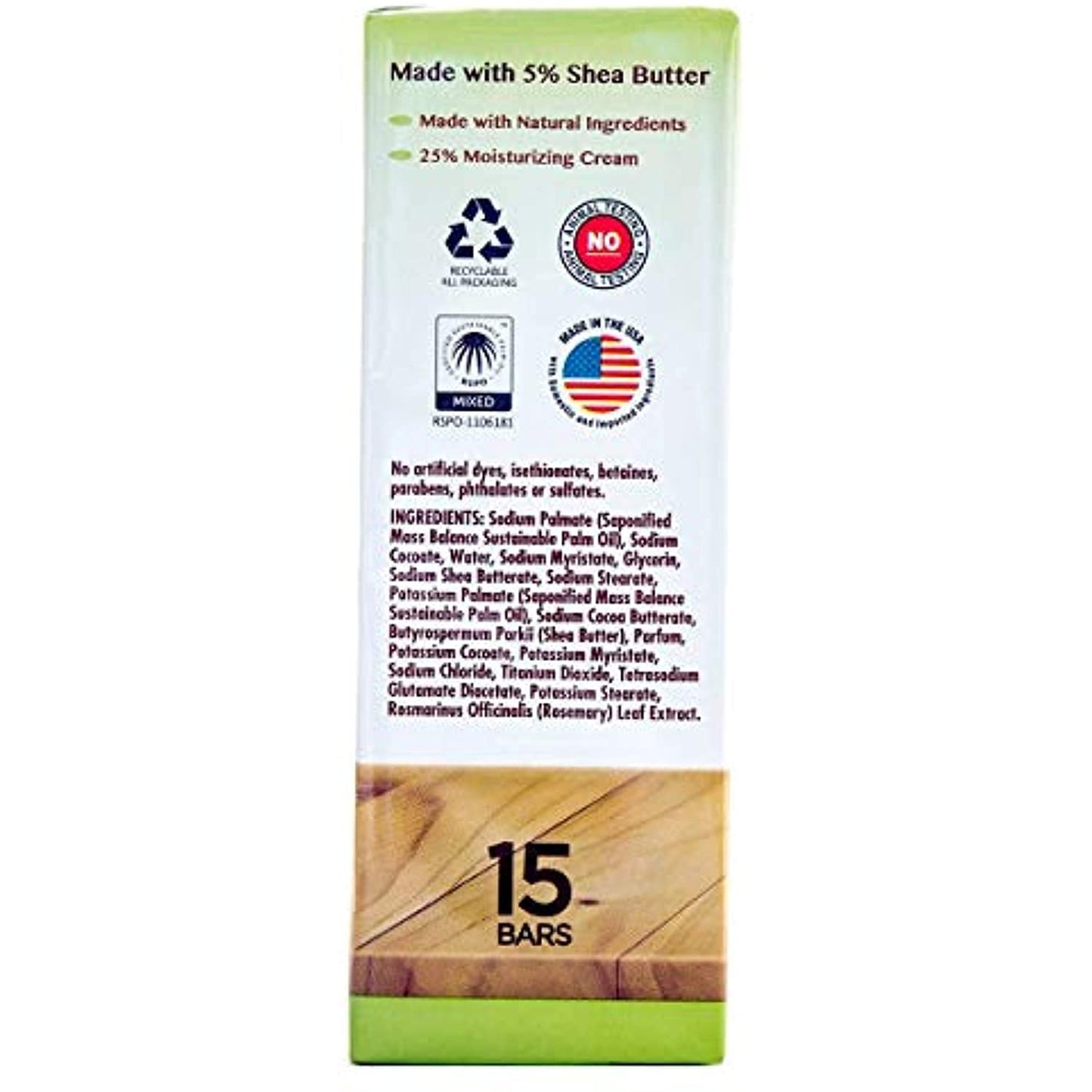 KIRKLAND FERGRELM Bar soap made with 5% Shea Butter 15 bars 1.9kg