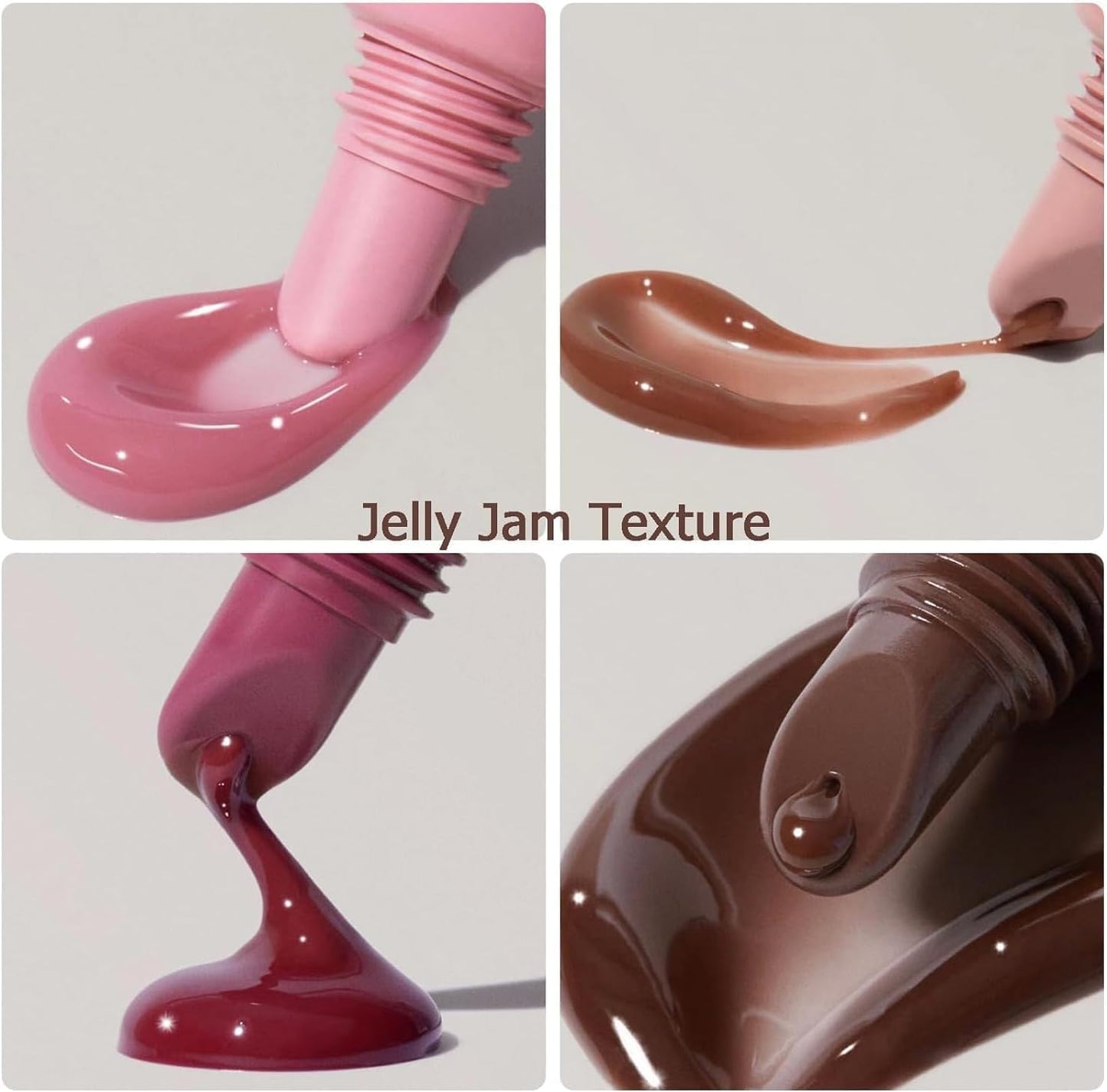 Lip Jam Brillo de Labios Hidratante Labial Voluminizador Bálsamo Labial de Larga Duración Tinte Labial Transparente Hidratante con Péptidos para Mujeres y Niñas, Labios No Pegajosos (4#)