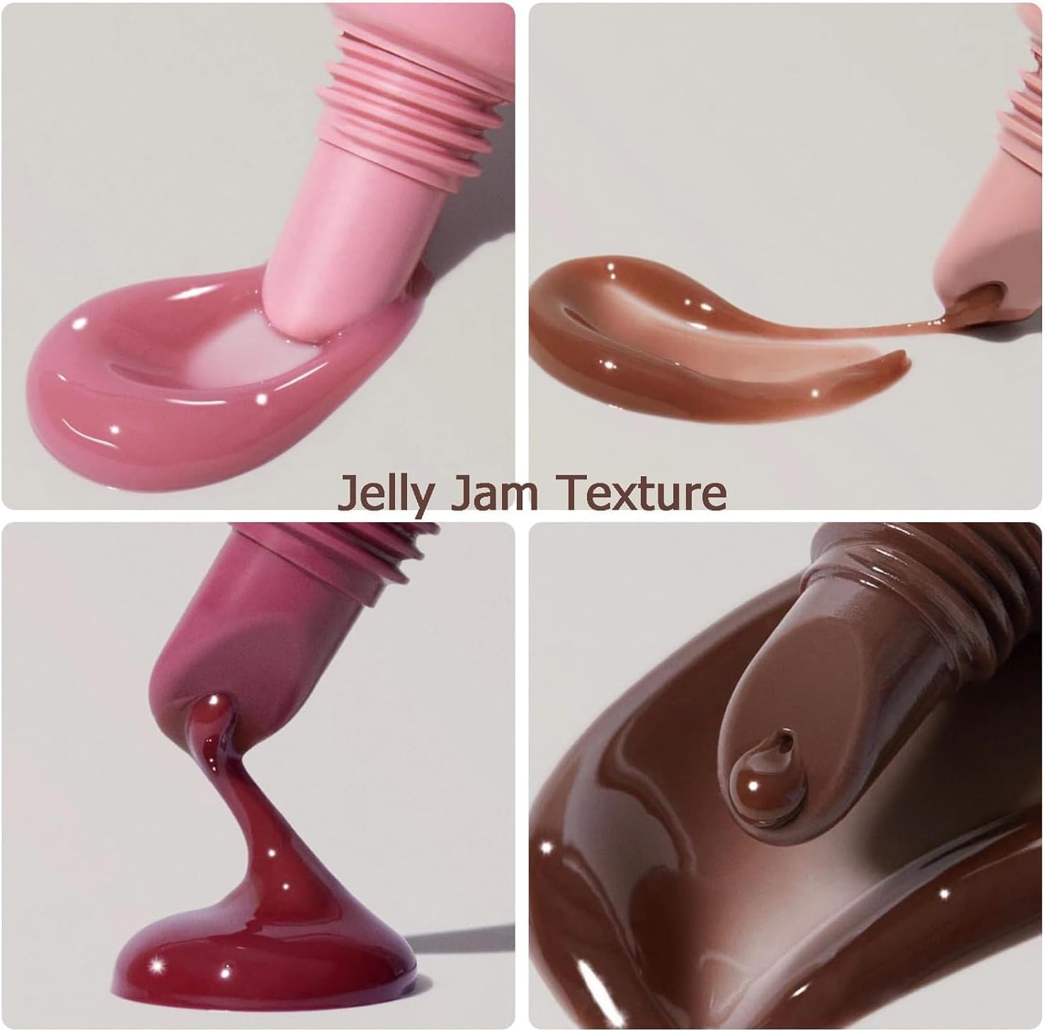 Lip Jam Brillo de Labios Hidratante Labial Voluminizador Bálsamo Labial de Larga Duración Tinte Labial Transparente Hidratante con Péptidos para Mujeres y Niñas, Labios No Pegajosos (4#)