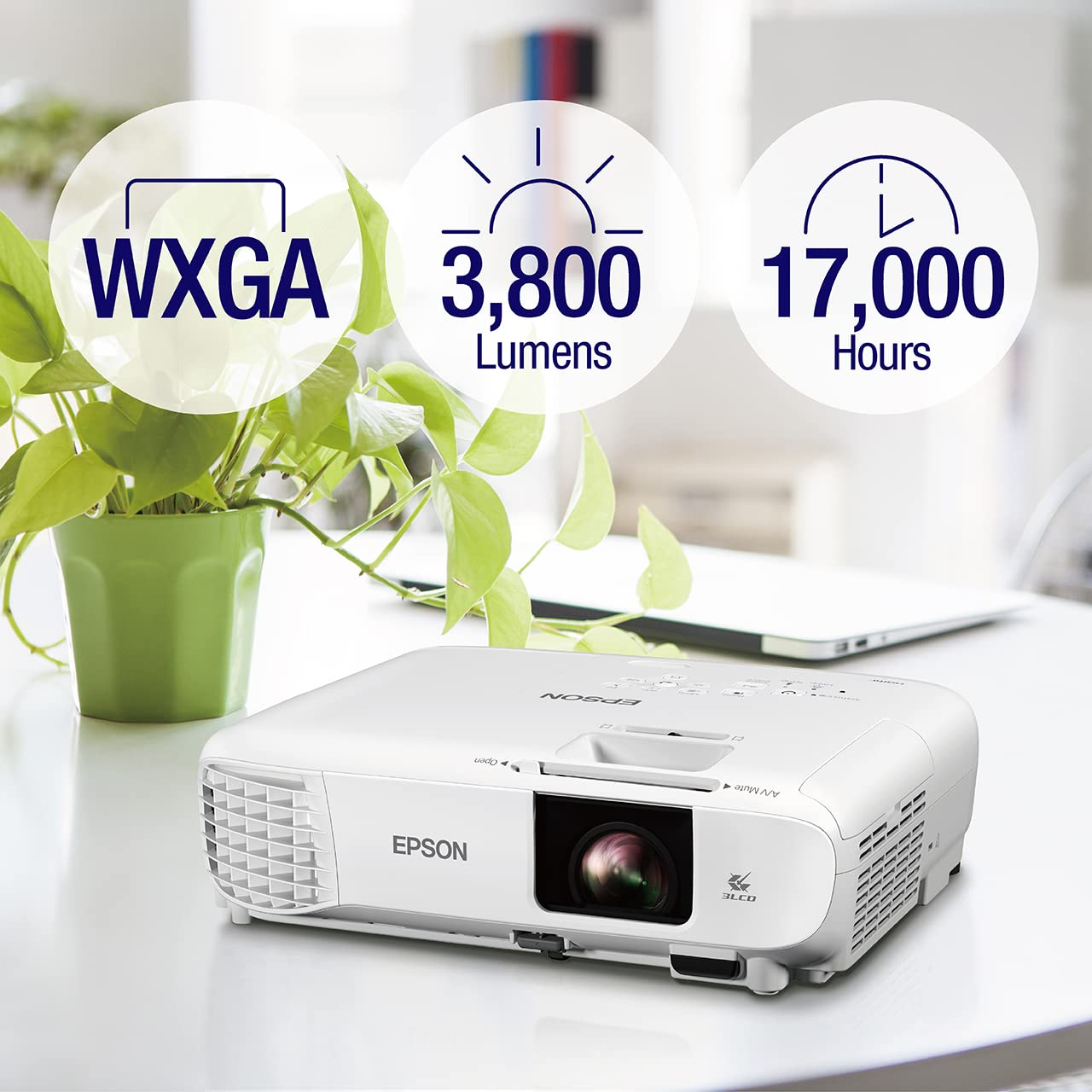 Epson PowerLite W49 Proyector Portátil 3LCD WXGA con HDMI y WiFi Opcional