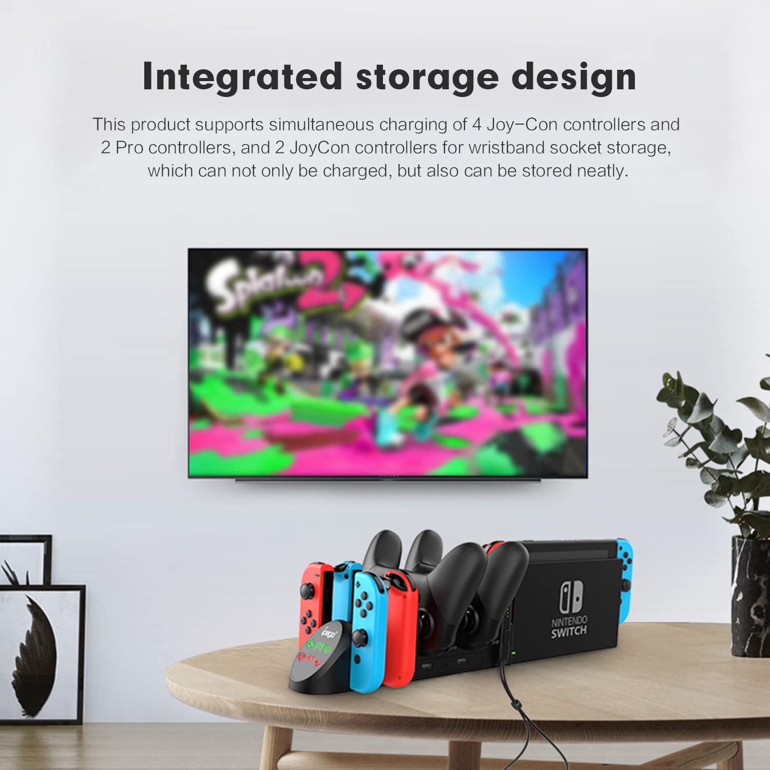 Base de carga para Nintendo Switch, estación de carga para Nintendo Switch Joy Cons y controladores Nintendo Switch Pro con indicador LED