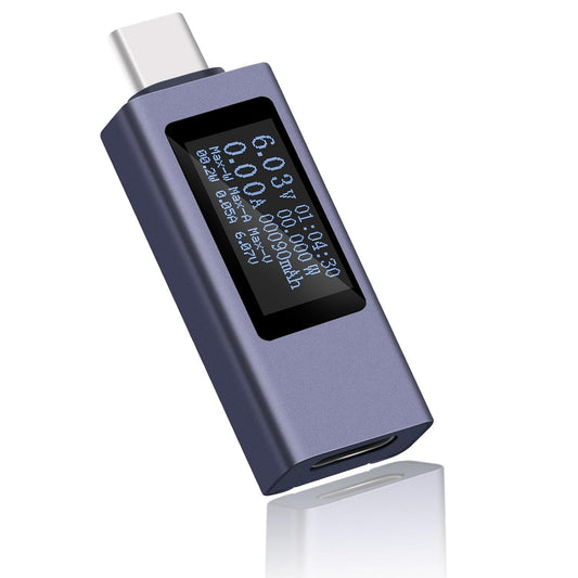 diymore - Medidor de potencia USB C, medidor de potencia USB C, medidor de voltaje y corriente tipo C, capacidad de banco de energía, amperímetro de tiempo de trabajo, voltímetro USB cable cargador