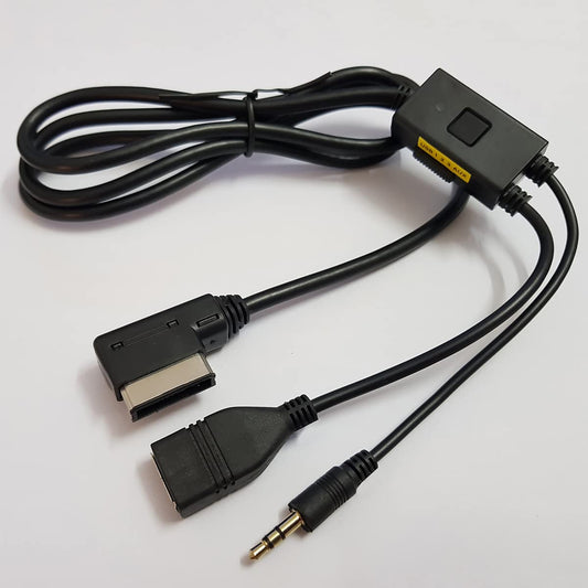 Cable de Carga USB de Audio y Música Bojer AMI MDI MMI a AUX 3.5 Compatible con Audi y VW 4 Pies