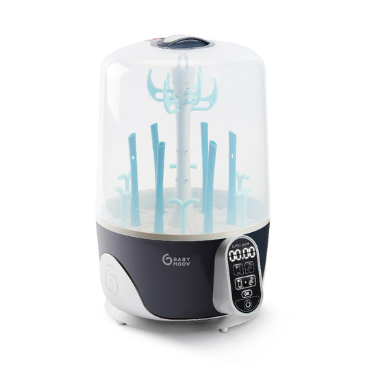 Babymoov Turbo Pure Esterilizadores de Mamilas - Esterilización purificada, secado rápido, almacenamiento de biberones, elimina 99.9% de bacterias, fácil uso para recién nacidos y bebés