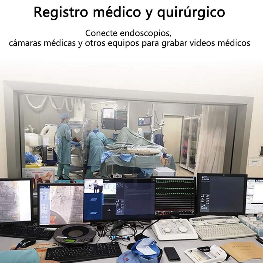 CARYWON Capturadora de Video HDMI, 4K HDMI a USB 3.0 Convertidor Video, Tarjeta de Captura de Video 1080P @ 60Hz con Entrada de Micrófono de 3.5 mm para Windows/Linux/OBS Grabación de Enseñanza