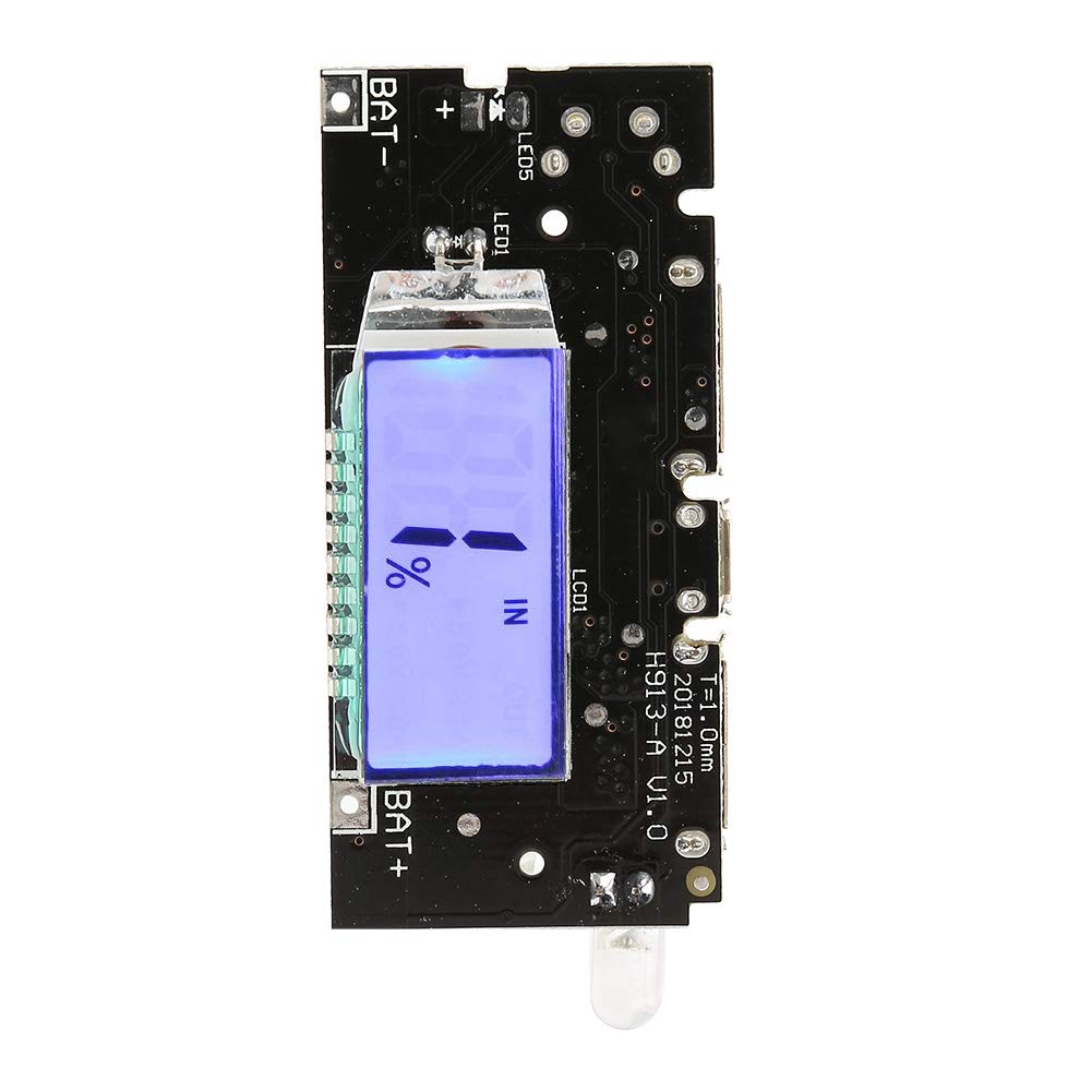 Módulo de Carga Dual USB Walfront Pantalla LCD Banco de Energía 5V