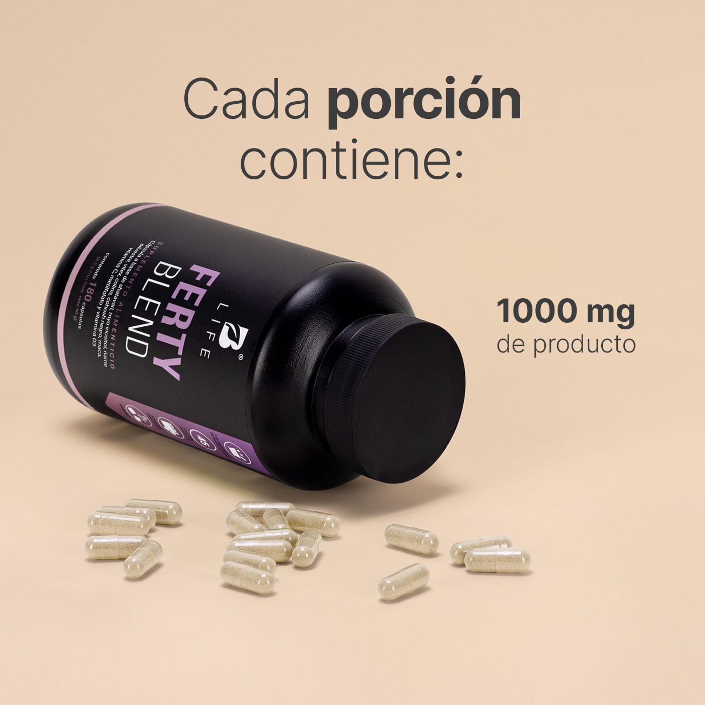 Complejo de Myo Inositol y Shatavari | Fertilidad | 180 Cápsulas| 1000 mg por porción. Adicionado con Ñame Silvestre, Maca, Vitex. Ingredientes Naturales. Ferty Blend B Life.