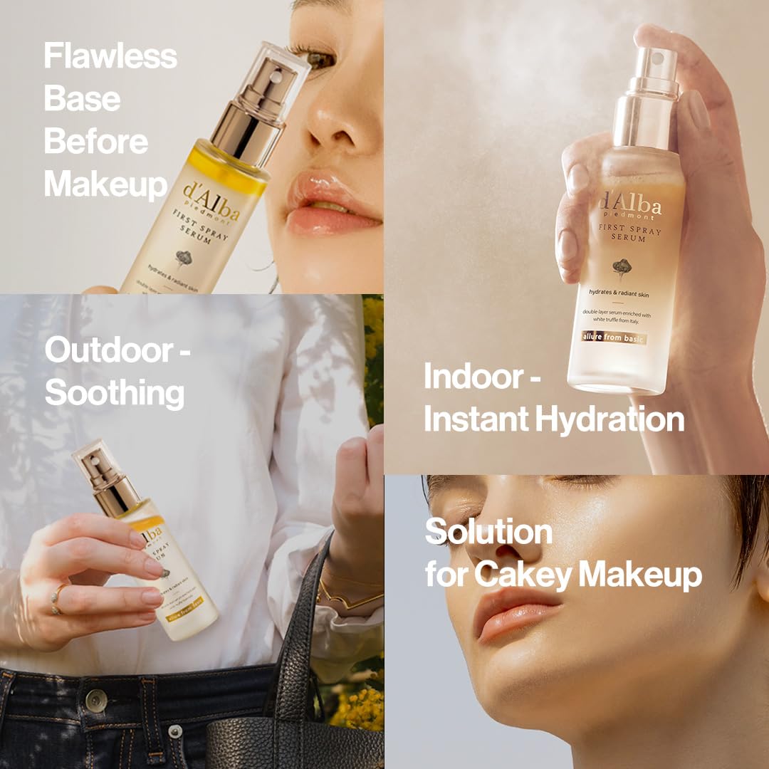 d'alba Piedmont Leopard Outdoor Products d'Alba Italian White Truffle First Spray Serum, Vegan Skincare, Hydrating Facial Mist with White Truffles, Glow Serum for Radiant Skin, All in One Care, 1.69 Fl Oz (50 ml)