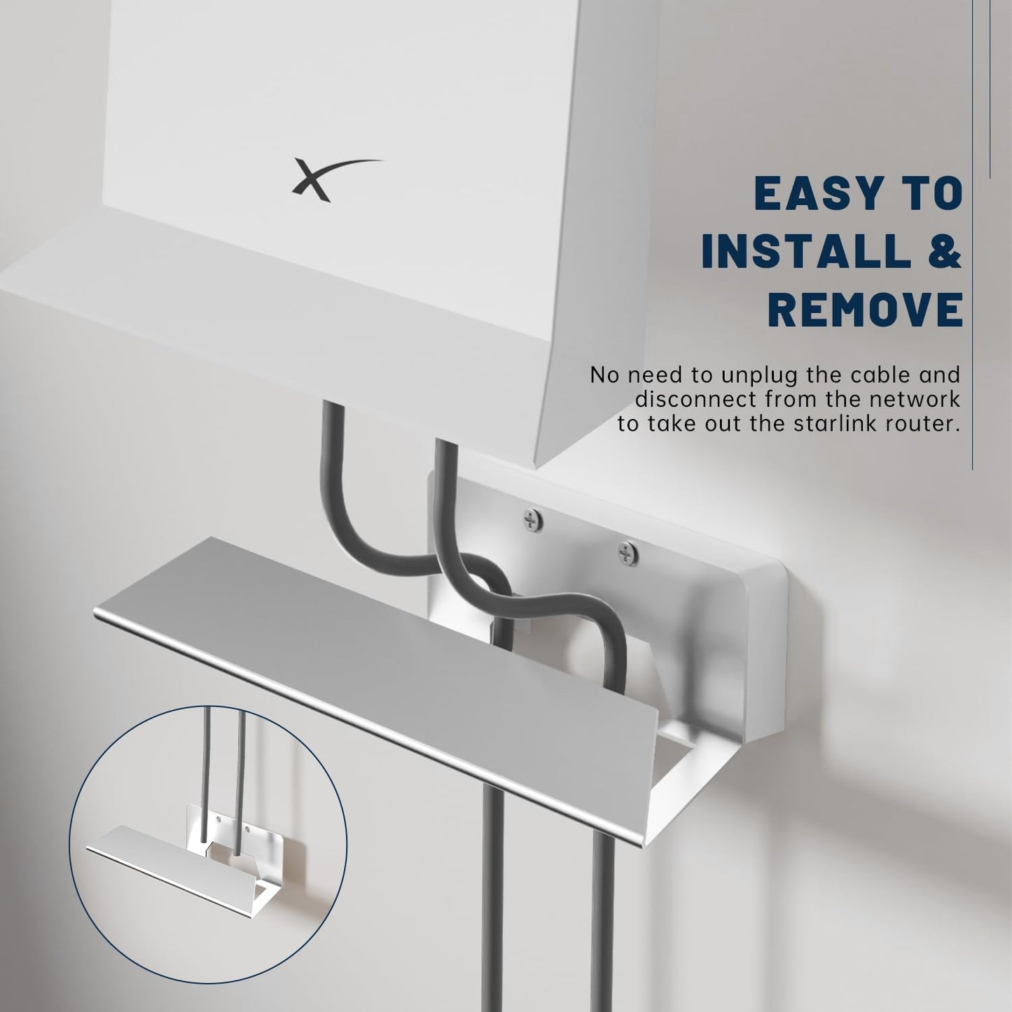 Soporte de Pared Starlink Aleación de Aluminio Esmerilado para Router Gen 2 y Mesh Router Internet Kit Satélite