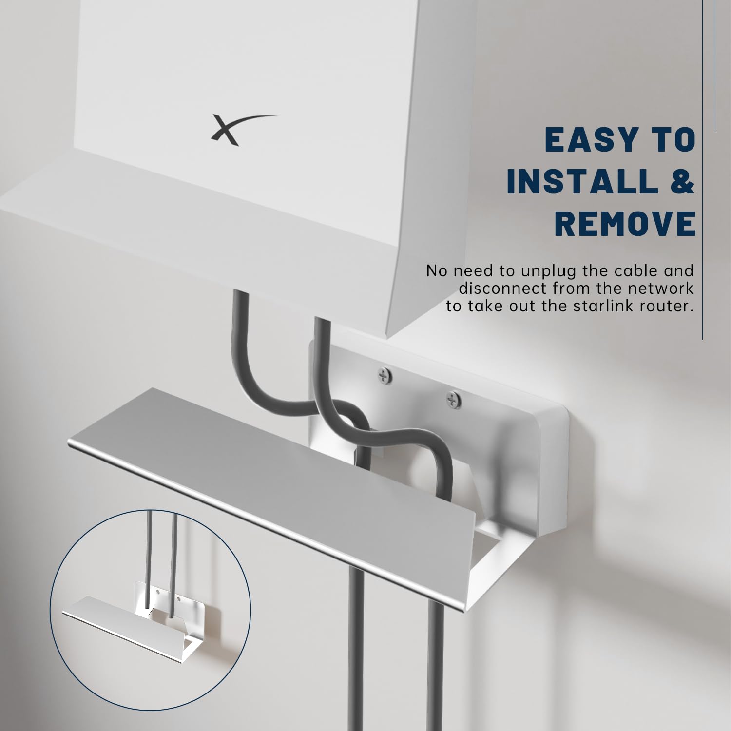 Soporte de Pared Starlink Aleación de Aluminio Esmerilado para Router Gen 2 y Mesh Router Internet Kit Satélite