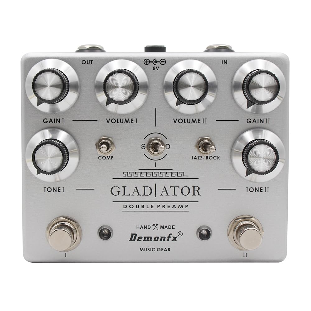Demon Fx DemonFx Gladiator Pedal de guitarra eléctrica de doble preamplificador