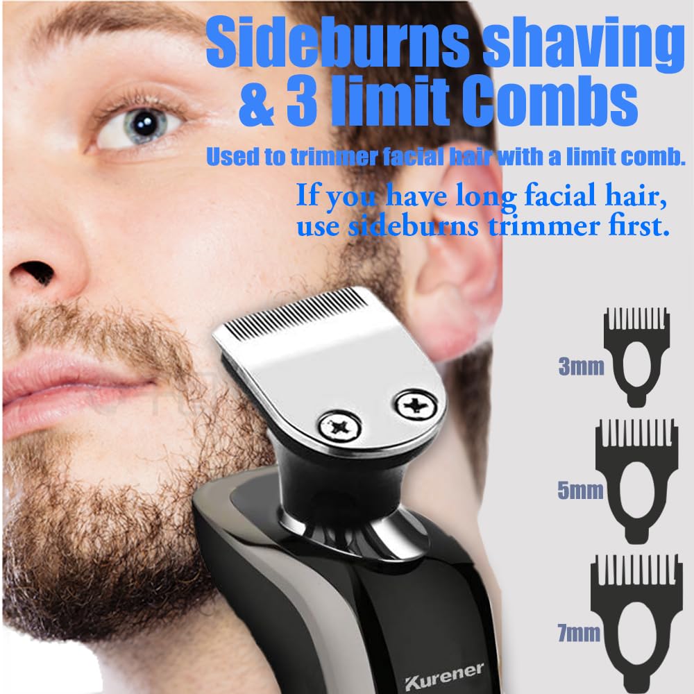 Kurener Electric Shaver Razor Beard Trimmer Rotary Shaver Rotation razor Full body water wash razor Wet/Dry Rechargeable Waterproof