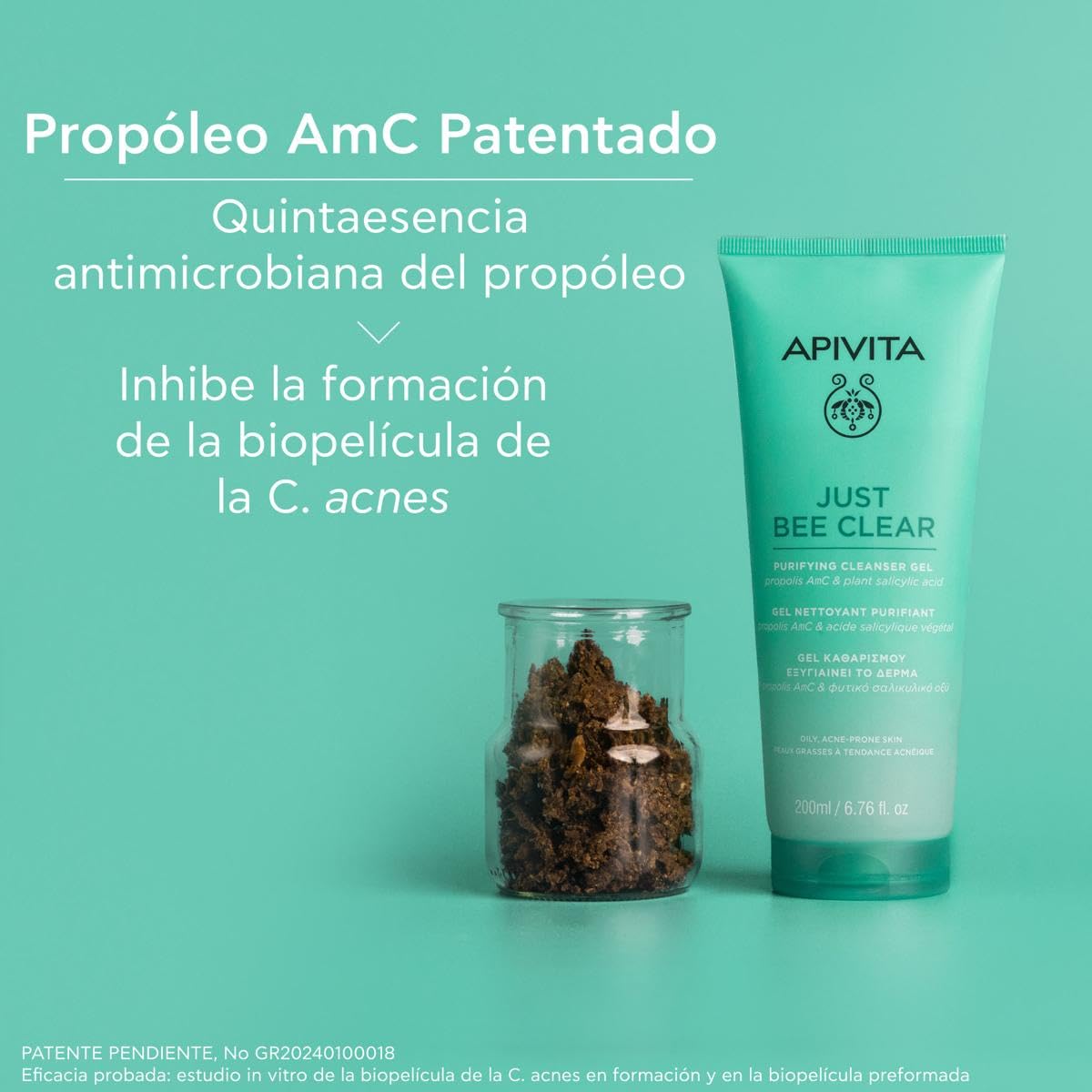 Apivita Just Bee Clear gel limpiador purificante Just Bee Clear 200 ml – con propóleo AmC patentado y ácido salicílico vegetal – limpia en profundidad, purifica y reduce el exceso de sebo